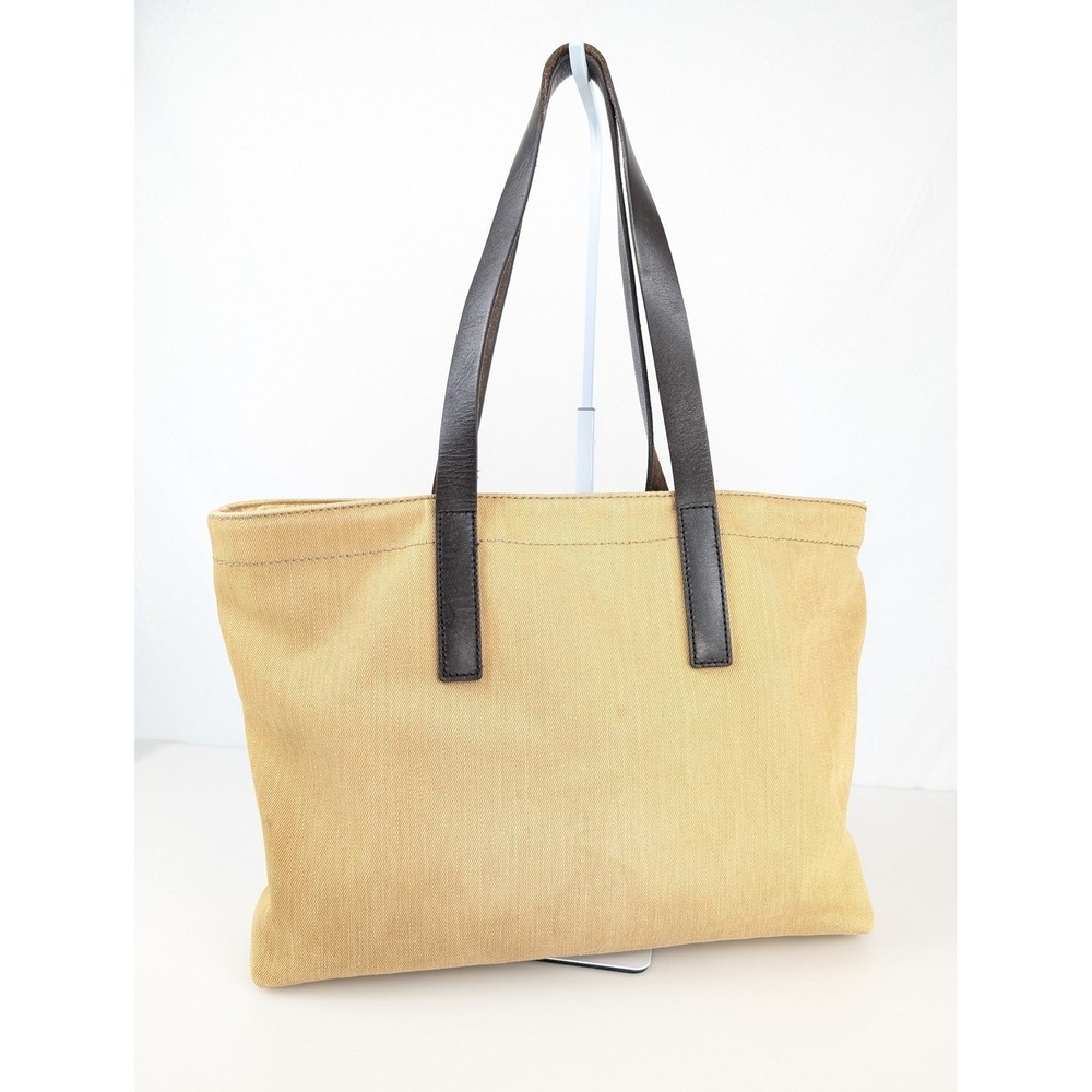 Everlane Beige Canvas Tote with Dark Brown Handles